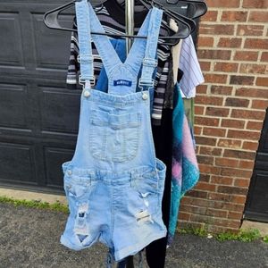 Blue Jean shorts overalls